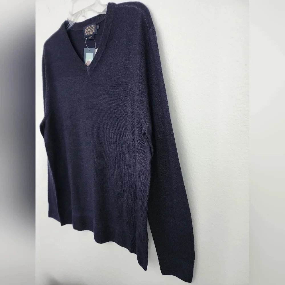 The Pendleton Magic Wash V-neck Pullover Wool Men's Sweater Sz M (NWT) - Picture 3 of 10